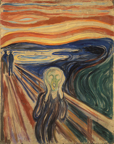 O grito, tela de Edvard Munch, obra clássica do expressionismo. O grito, tela de Edvard Munch, obra clássica do expressionismo.