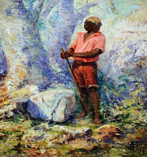 Tela de Antônio Parreiras (1860-1937) retratando Zumbi dos Palmares Tela de Antônio Parreiras (1860-1937) retratando Zumbi dos Palmares