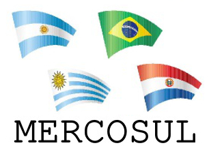 Bandeiras dos países-membros do Mercosul